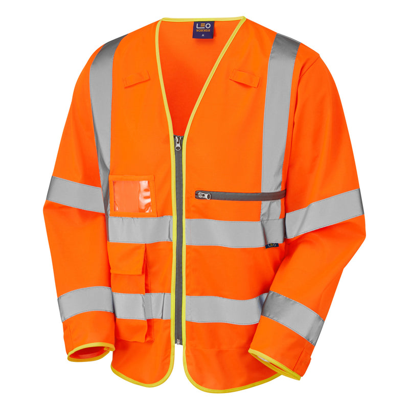 LEO HEDDON  Superior Sleeved Hi-Vis Waistcoat Vest with Tablet