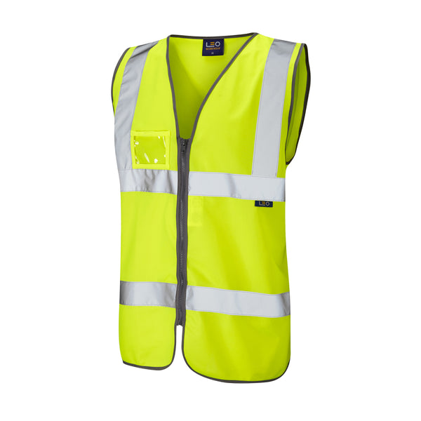 LEO RUMSAM  Hi-Vis Waistcoat Vest Zip & ID Pocket