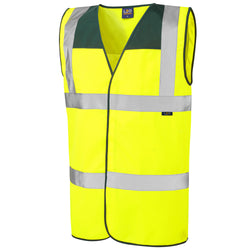 LEO **BRADWORTHY  Coloured Yoke Hi-Vis Waistcoat Vest**