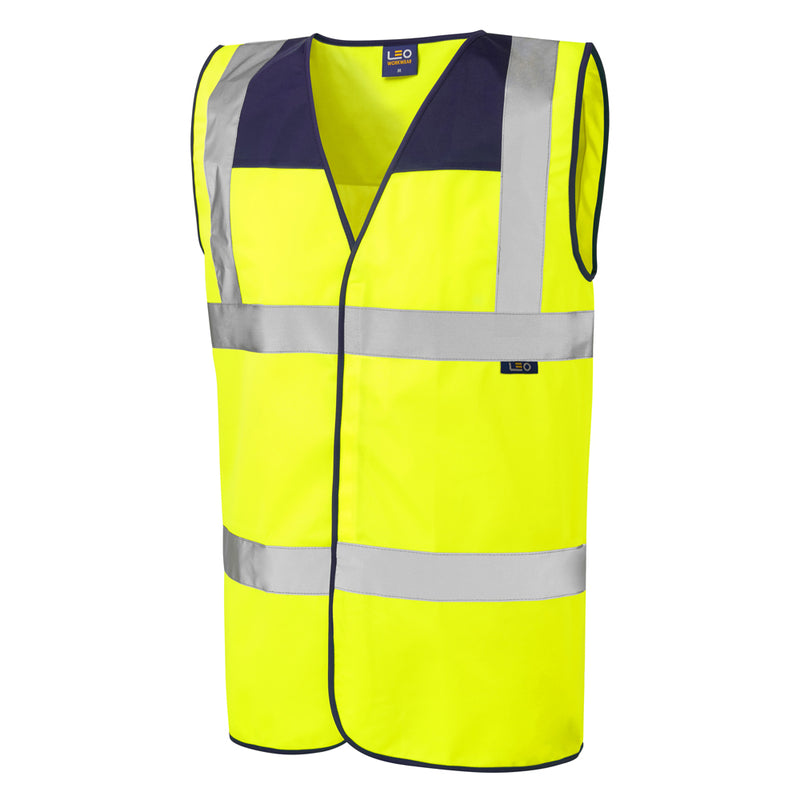 LEO **BRADWORTHY  Coloured Yoke Hi-Vis Waistcoat Vest**