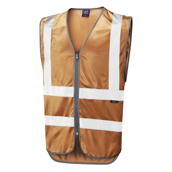 LEO COMMODORE Reflective Zip Hi-Vis Waistcoat Vest