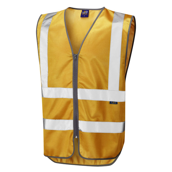 LEO COMMODORE Reflective Zip Hi-Vis Waistcoat Vest