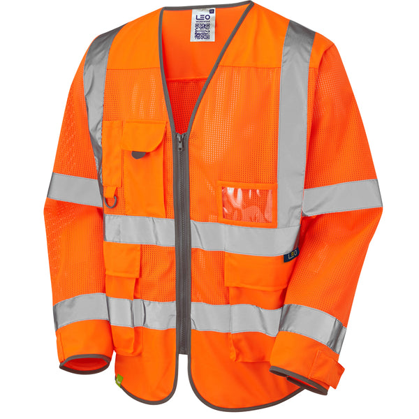 LEO BURRINGTON  Coolviz Superior Sleeved Hi-Vis Waistcoat Vest