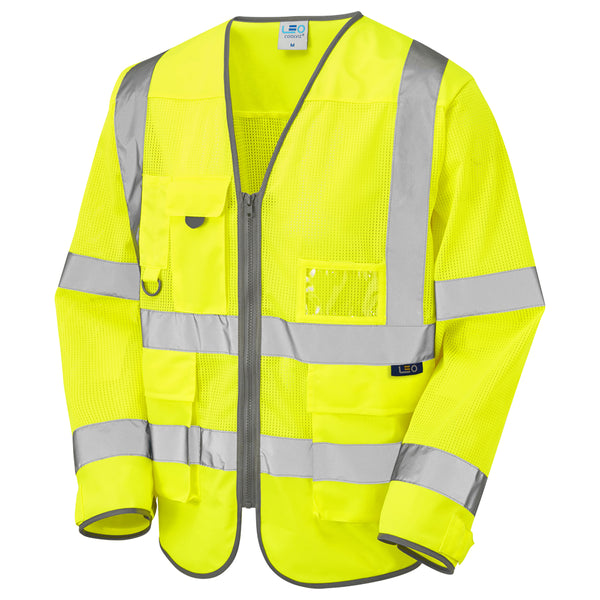 LEO BURRINGTON  Coolviz Superior Sleeved Hi-Vis Waistcoat Vest