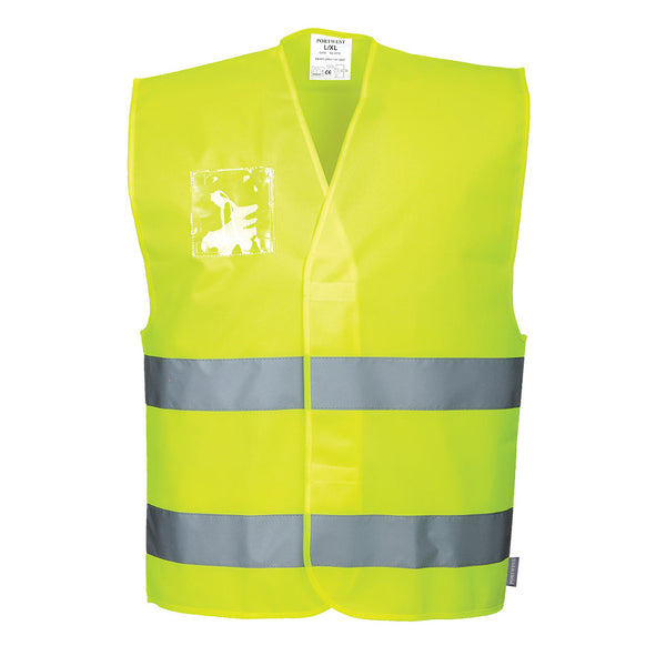 Hi-Vis Two Band Dual ID Holder Safety Vest  C475