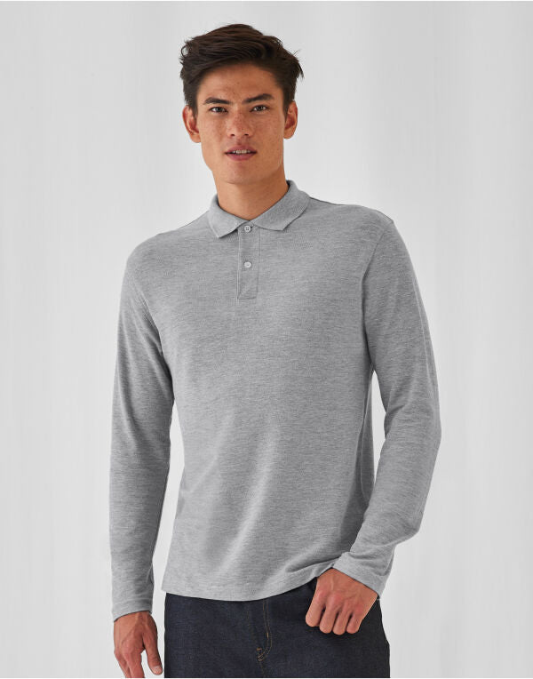 B&C ID.001 Men's Long Sleeve Polo PUI12 PUI12