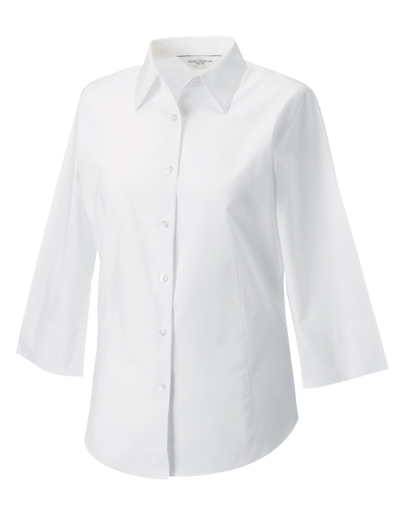 Russell Collection Ladies' 3/4 Sleeve Fitted Stretch Shirt 946F