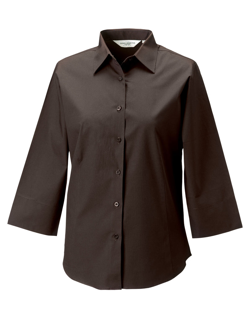 Russell Collection Ladies' 3/4 Sleeve Fitted Stretch Shirt 946F