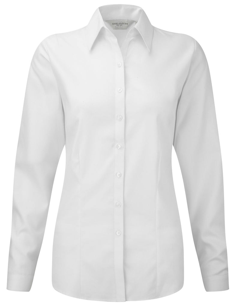 Russell Collection Ladies' Long Sleeve Tailored Herringbone Shirt 962F