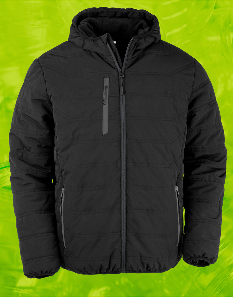 Result Genuine Recycled Black Compass Padded Winter Jacket R240X