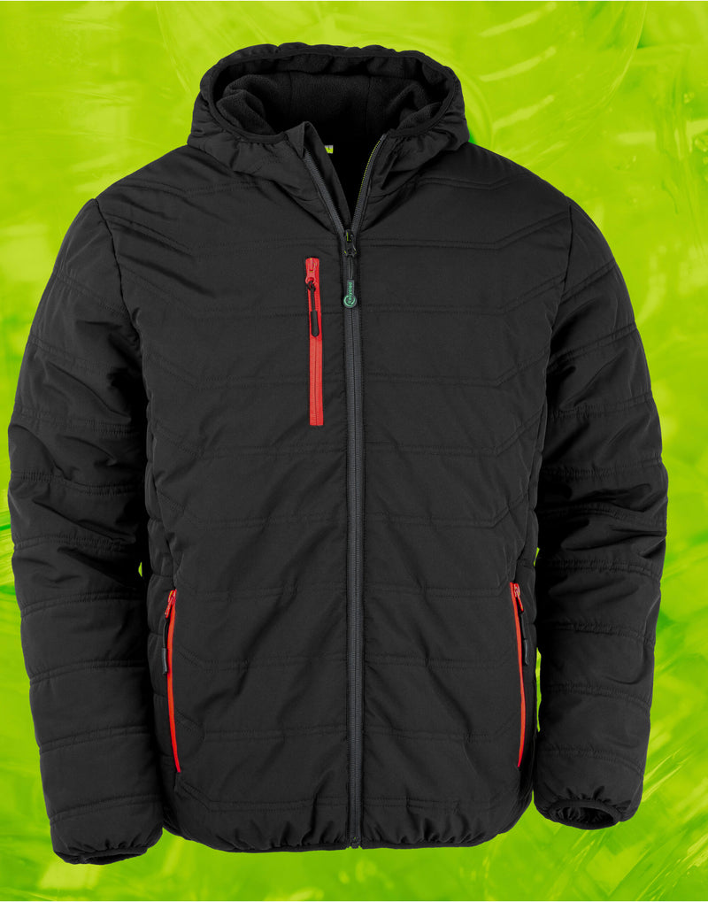 Result Genuine Recycled Black Compass Padded Winter Jacket R240X