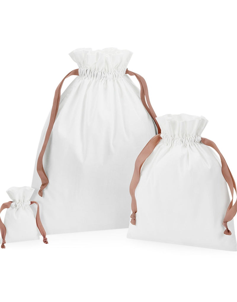 Westford Mill Cotton Bag with Ribbon Cord W121