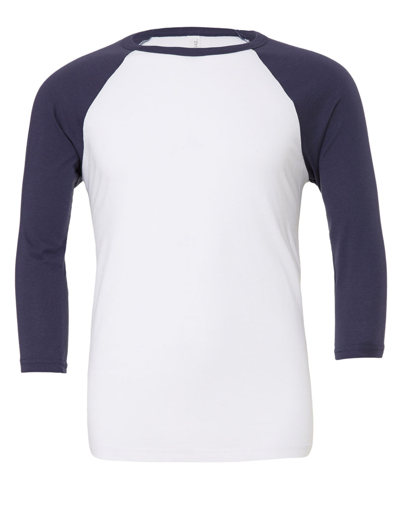 Bella Canvas Unisex 3/4 Sleeve Baseball Tee CA3200