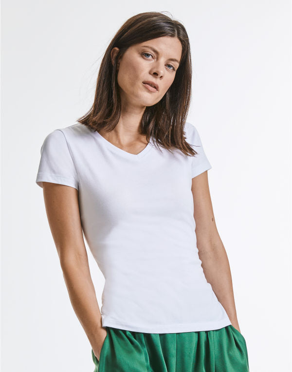 Russell Pure Organic Ladies' V-Neck T R103F R103F