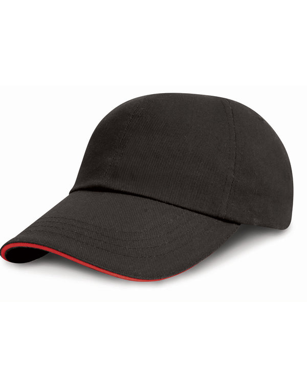Result Headwear Low Profile Heavy Brushed Cotton Cap with Sandwich Peak RC24P